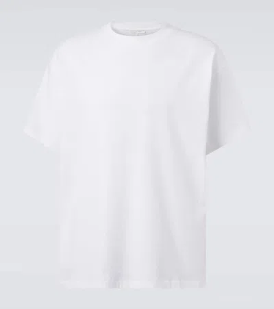 The Row Boxy Cut Cotton T-shirt With Short Sleeves In White