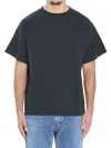 The Row Boxy Cotton T-shirt Short Sleeves In Black