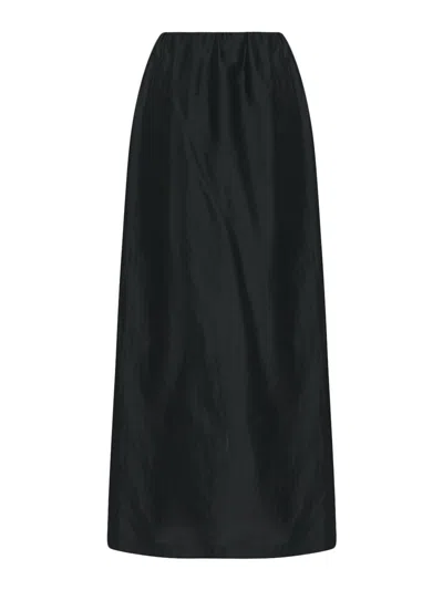 The Row Saul Cotton And Silk Skirt In Black