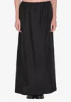 The Row Saul Cotton And Silk Long Skirt In Black