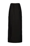 The Row Saul Cotton And Silk Long Skirt In Black