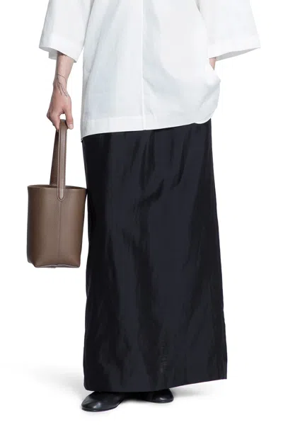 The Row Saul Skirt In Cotton And Silk In Black