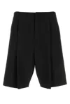 The Row Black Wool Sayed Bermuda Shorts In Black
