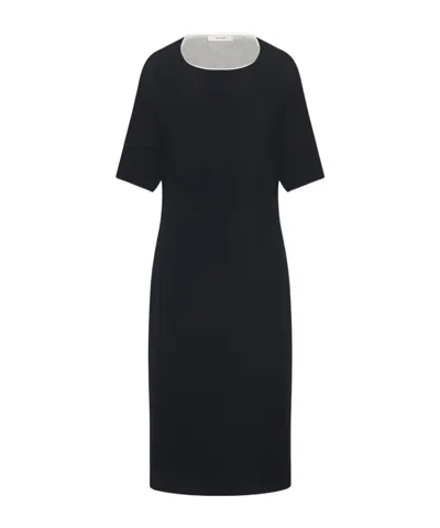 The Row Sayuri Viscose Dress In Black