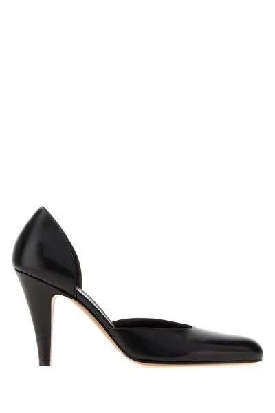 THE ROW THE ROW BLACK LEATHER ORNELLA PUMPS