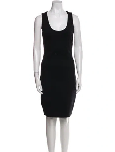 Pre-owned The Row Scoop Neck Knee-length Dress In Black
