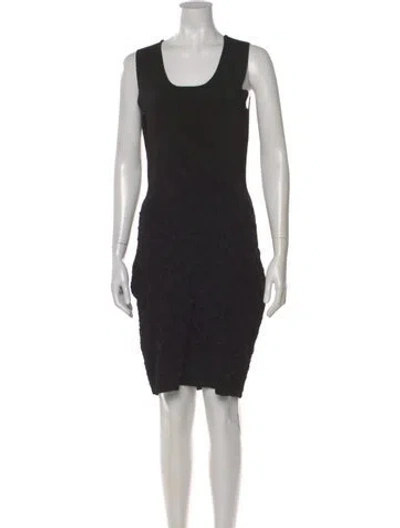 Pre-owned The Row Scoop Neck Knee-length Dress In Black