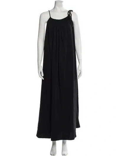 Pre-owned The Row Scoop Neck Long Dress In Black