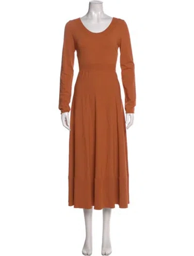 Pre-owned The Row Scoop Neck Long Dress In Brown