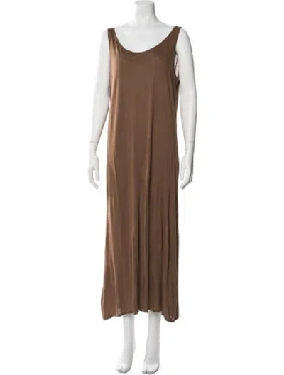 Pre-owned The Row Scoop Neck Long Dress In Brown