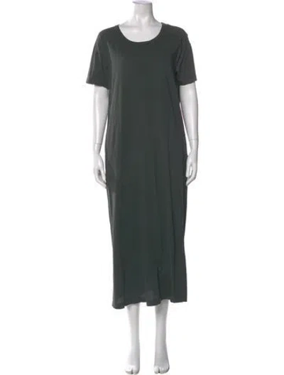 Pre-owned The Row Scoop Neck Long Dress In Green