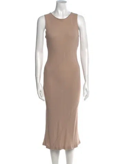 Pre-owned The Row Scoop Neck Long Dress In Neutral