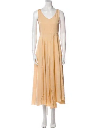 Pre-owned The Row Scoop Neck Long Dress In Neutral