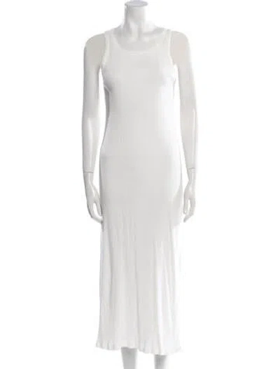 Pre-owned The Row Scoop Neck Long Dress In White