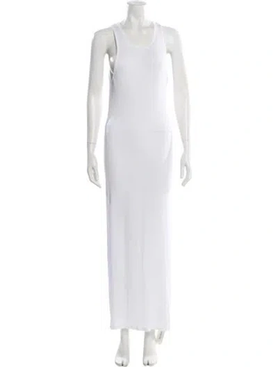 Pre-owned The Row Scoop Neck Long Dress In White