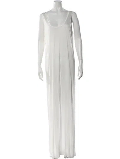 Pre-owned The Row Scoop Neck Long Dress In White