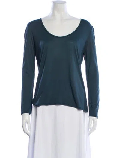 Pre-owned The Row Scoop Neck Long Sleeve T-shirt In Blue