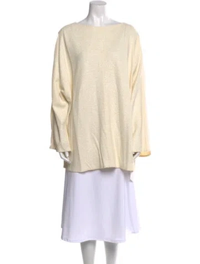 Pre-owned The Row Scoop Neck Long Sleeve Tunic In Neutral
