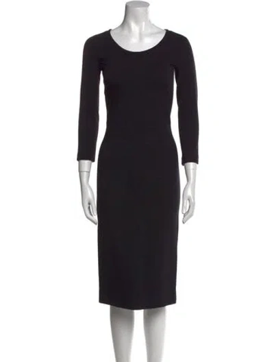 Pre-owned The Row Scoop Neck Midi Length Dress In Black
