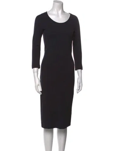 Pre-owned The Row Scoop Neck Midi Length Dress In Blue