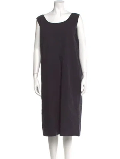 Pre-owned The Row Scoop Neck Midi Length Dress In Gray