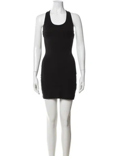 Pre-owned The Row Scoop Neck Mini Dress In Black