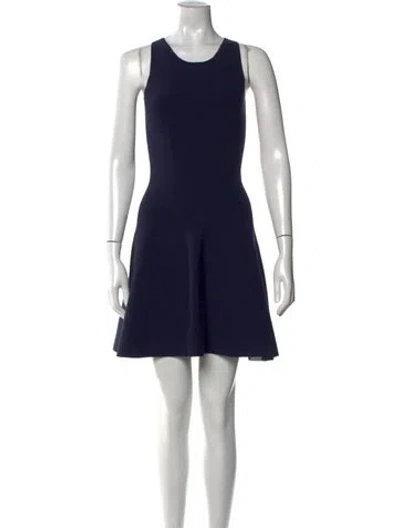 Pre-owned The Row Scoop Neck Mini Dress In Blue