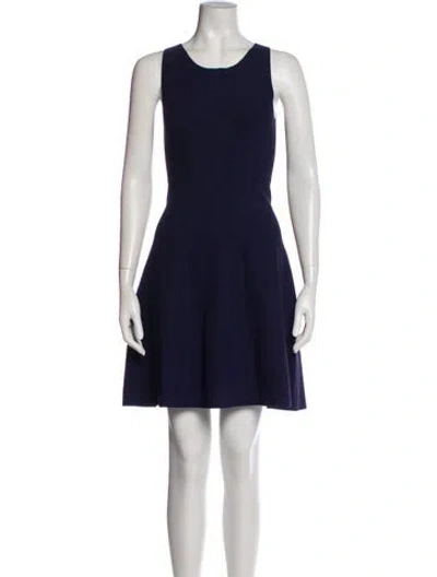Pre-owned The Row Scoop Neck Mini Dress In Blue
