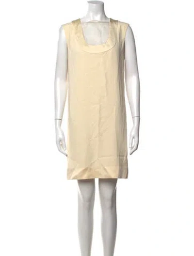 Pre-owned The Row Scoop Neck Mini Dress In Neutrals