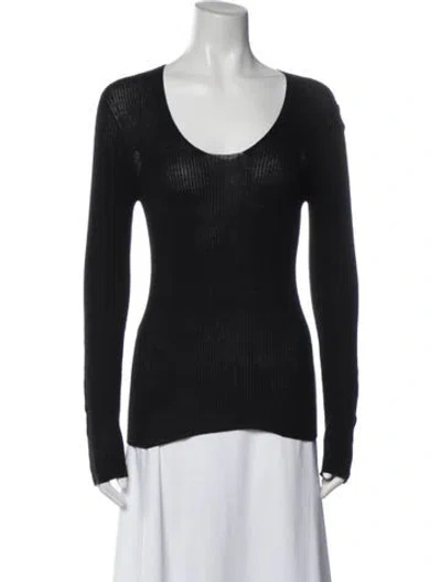 Pre-owned The Row Scoop Neck Sweater In Blue