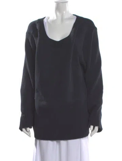 Pre-owned The Row Scoop Neck Sweater In Gray