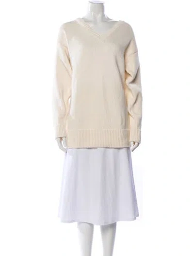 Pre-owned The Row Scoop Neck Sweater In Neutral