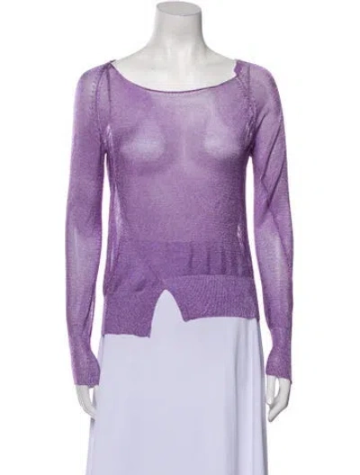 Pre-owned The Row Scoop Neck Sweater In Purple