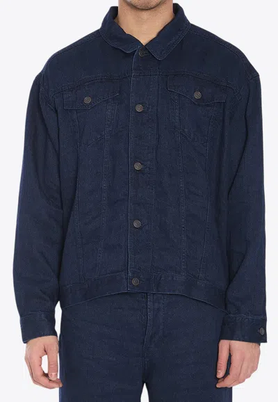 The Row Seb Long-sleeved Denim Jacket In Blue