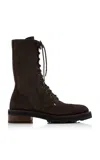 The Row Selena Suede Lace-up Boots