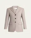 The Row Selene Single-breasted Blazer Jacket In Beige Melange