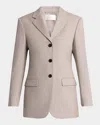 The Row Selene Single-breasted Blazer Jacket In Beige Melange