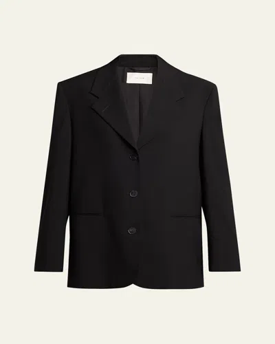 The Row Selim Single-breasted Oversized Blazer Jacket In Black