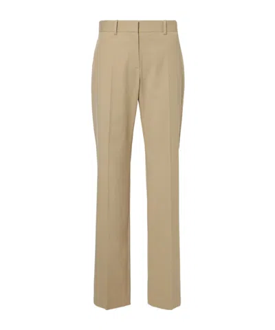 The Row Selvie Cotton Straight Pants In Brown
