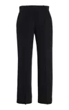 The Row Selvie Low-rise Silk Straight-leg Pants In Black