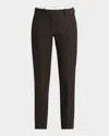 The Row Selvie Mid-rise Straight-leg Crepe Pants In Mud