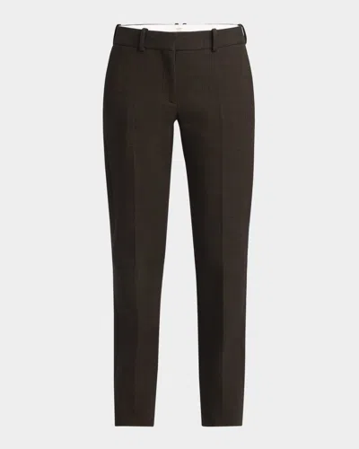 The Row Selvie Mid-rise Straight-leg Crepe Pants In Mud