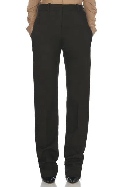 The Row Brown Selvie Trousers In Dwg Dark Brown Melan