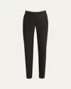 The Row Selvie Skinny Leg Wool Pants In Dark Brown Melange