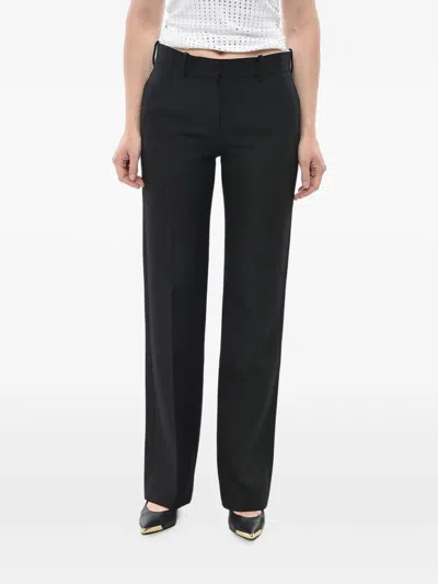 The Row Selvie Virgin Wool-blend Trousers In Black