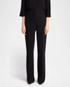 The Row Selvie Wide-leg Silk Pants In Black