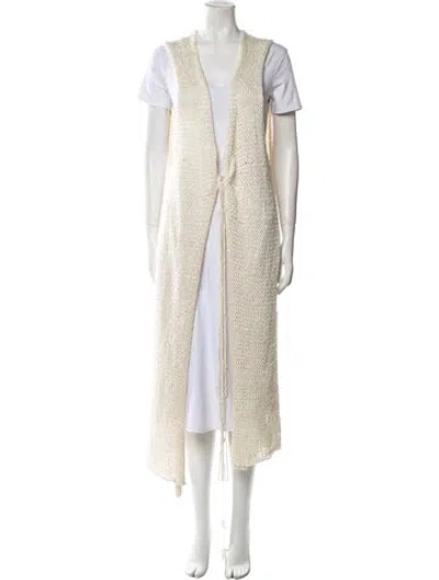 Pre-owned The Row Senaia Linen Sweater In White