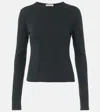 The Row Seruni Cotton Jersey T-shirt In Black