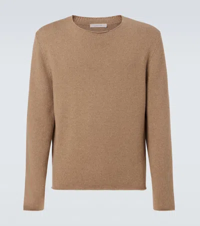The Row Shai Cotton And Wool Jumper In Brown