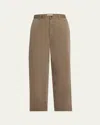The Row Zalenka Cropped Cotton And Cashmere-blend Twill Straight-leg Pants In Brown
